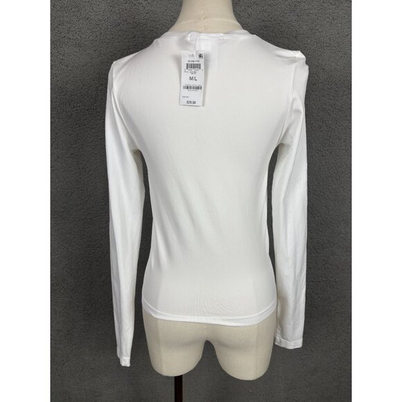 And Now This Women's Long-Sleeve Seamless Crewneck Top Medium/Large White NWT's. - Picture 5 of 8